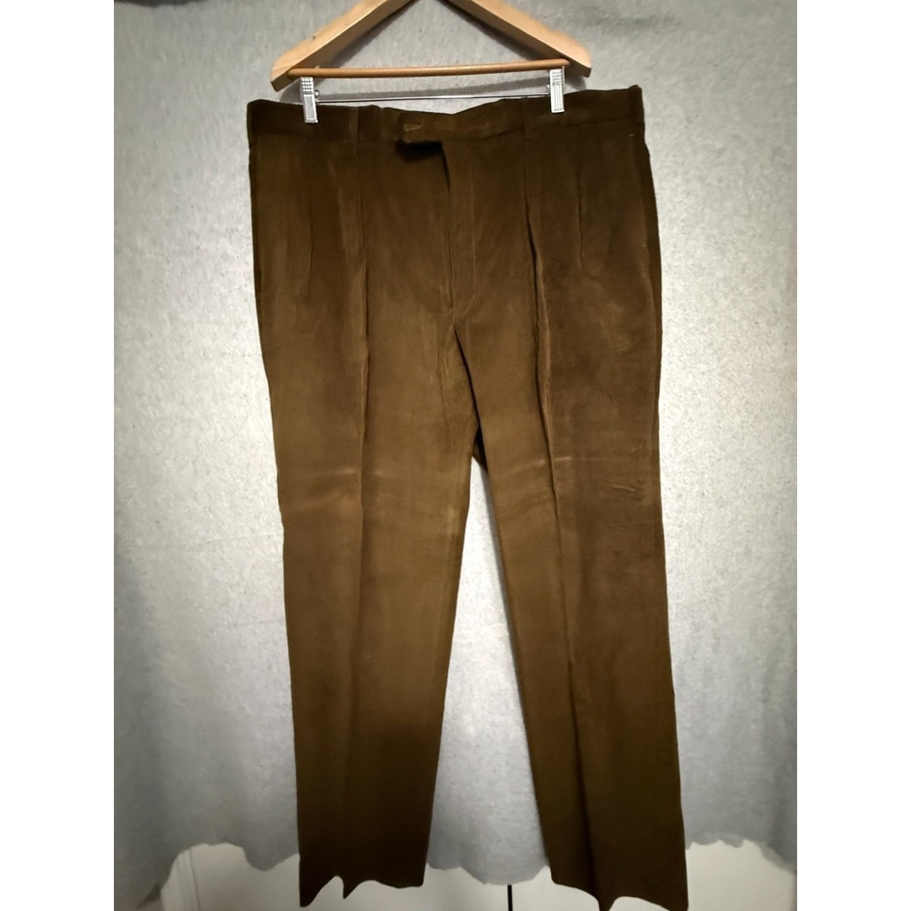Harold Powell Corduroy Pants Men's‎ 42x32 Dark Brown Pleated Classic Vintage